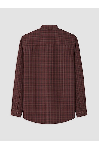 Lcwaıkıkı Classic Bordo Regular Fit Ekose Erkek Gömlek