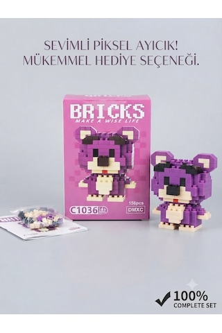 3d Kalem + 156 Parça Bloks Seti Mor Hayal Gücünü Gerçeğe Dönüştür Piksel Ayıcık