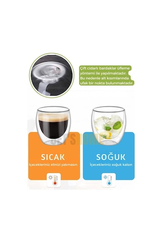 4 Lü Set Cappuccino Bardağı Latte Bardağı Çift Cidarlı Bardak Americano Bardağı 250 Ml Kahve Bardağı Şeffaf