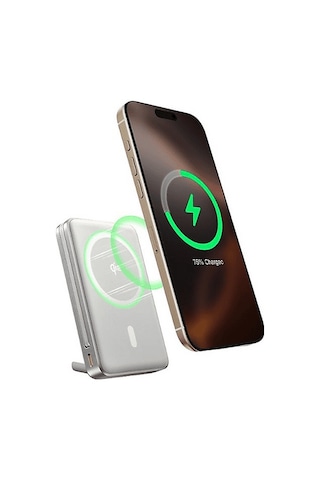 Baseus Nomos Qi2 10.000 Mah 45W Manyetik Taşınabilir Şarj Cihazı Gri