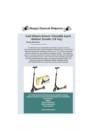 Cool Wheels Yükseklik Ayarlı Katlanır Scooter (+8 Yaş)