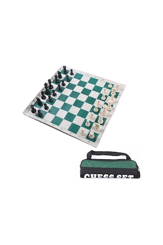 Sones Taşıma Çantasıyla Birlikte 34,5 Cm Katlanabilir Taşınabilir Satranç Takımı