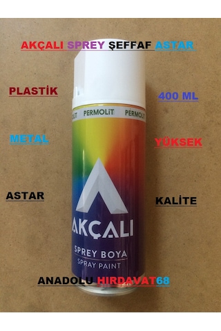 Akçalı Sprey Tampon Astarı Plastik Boya Astarı 400 ML Şeffaf