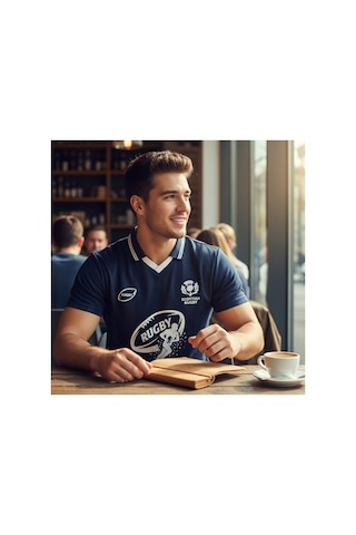 Urbantrendstore Rugby Tasarımlı Günlük Rahat Kullanım Casual Tişört Lacivert Kısa Kol