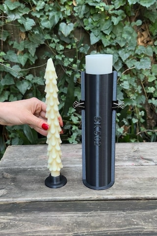 Çam Şamdan Silikon Mum Kalıbı Beyaz