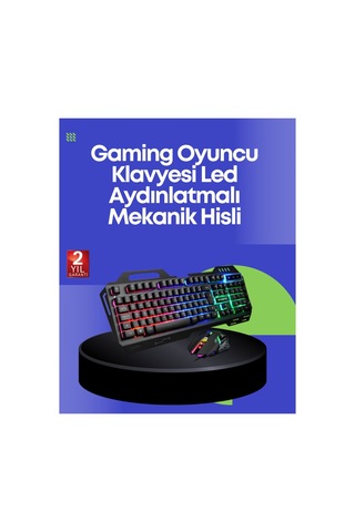 Pg8018 Led Aydınlatmalı Mekanik Klavye Mouse Oyunlarda Üstün - Hs08374467-7375 Renkli