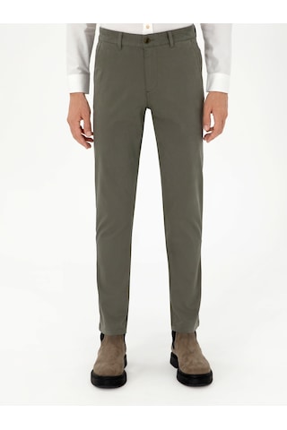 Cacharel Haki Slim Fit Kanvas Pantolon Yesıl