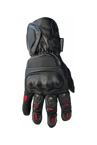 Motosiklet Kışlık Eldiven Deri Ve Cordura Kumaş Full Korumalı Deri Motor Eldiveni Siyah