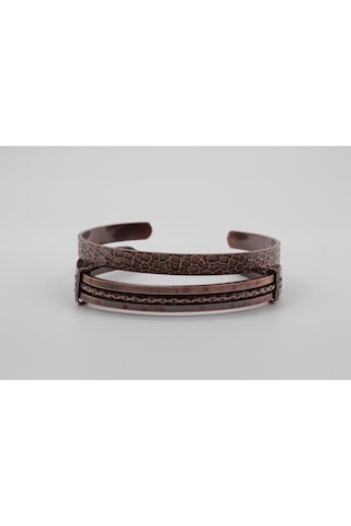 Arasta Concept 2'li Set Çekiç İşi Ve Minimalist Prizma Saf Bakır Bileklik Bakır