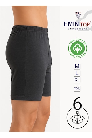 Mercan Erkek Boxer Short 6'lı - Antrasit Boxer Şort Gri