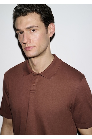 Mavi - Kahverengi Tencel Modal Karışımlı Polo Tişört 0613163-70250 Kahverengi