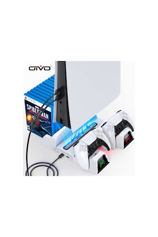 Iv-p5235 Multifonksiyonel Ps5 Disk/ps5 Dijital Uyumlu Led Göstergeli Şarj Stand Soğutucu Fan