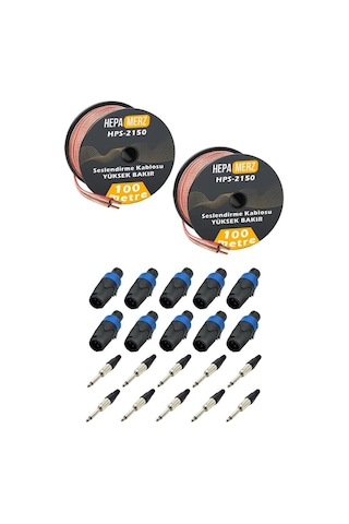 Hepa Merz Connection Paket-16 Hoparlör Kablosu Jack Speakon Konnektör Paketi