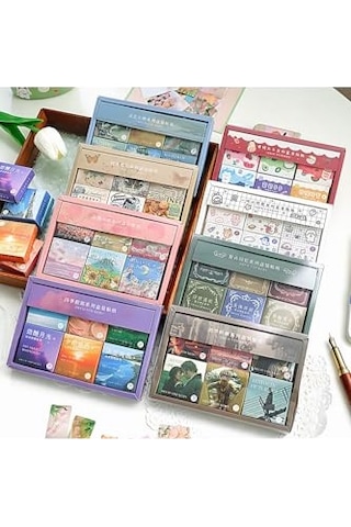Sanat Temalı 6 Adet Sticker Kutu Seti Bullet Journal