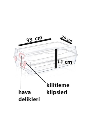 Lüx Kadın Ayakkabı Saklama Düzenleme Kutusu 33x20x11 Şeffaf