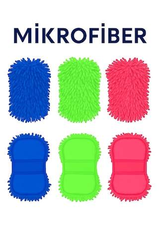 Nobera Premium Mikrofiber Araba Yıkama Süngeri Çift Yüzlü Makarna Mop Bez 1 Adet