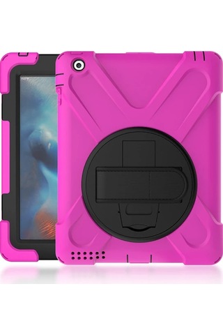 iPad Uyumlu 2/ipad 3/ipad 4/shockproof 3 Katmanlı Standlı Zırh Kılıf- 5775 Tablet Kılıfı