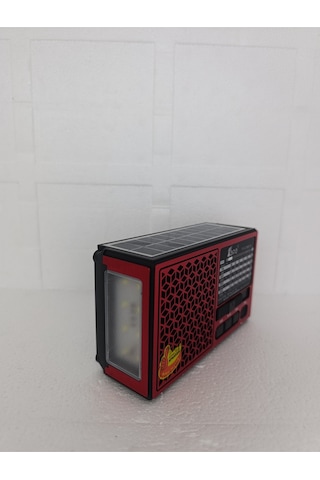 Solar Fm Radyo Bluetooth Hoparlör Mp3 Çalar Usb.tf.aux Çalar El Feneri - Kırmızı- Tek Ebat