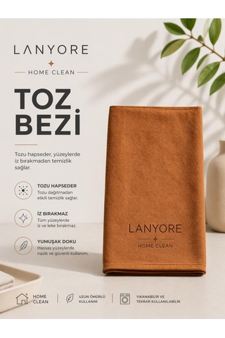 Lanyore Home Clean Premium Toz Bezi Kahverengi