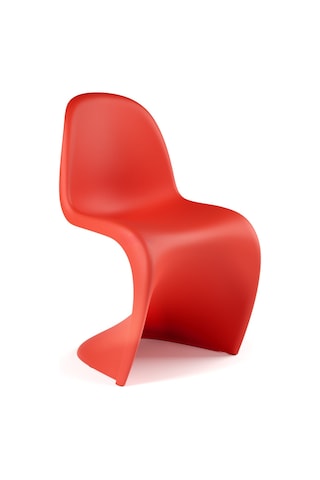 Vitra Panton Sandalye, Verner Panton Tasarımı, Modern Tek Parça Plastik Sandalye Kırmızı