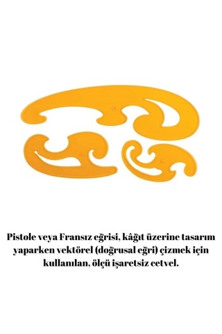 Geoderik Cetvel Ve 3'lü Pistole Cetvel Seti Şeffaf