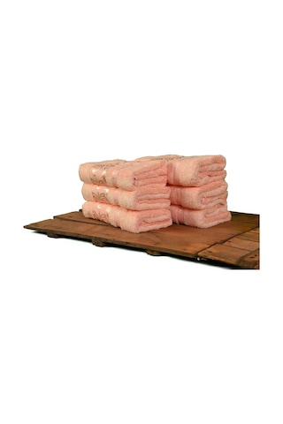 Mulberry Bambu Havlu %100 Organik Bambu Havlu Seti 50 x 90 - 6'lı Paket Premium Ultra Yumuşak Dekoratif Toz Pembe