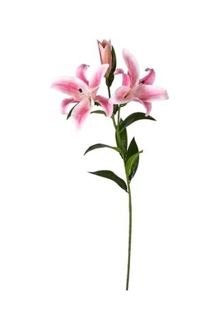 Yapay Çiçek Zambak Pembe-beyaz 85 Cm.