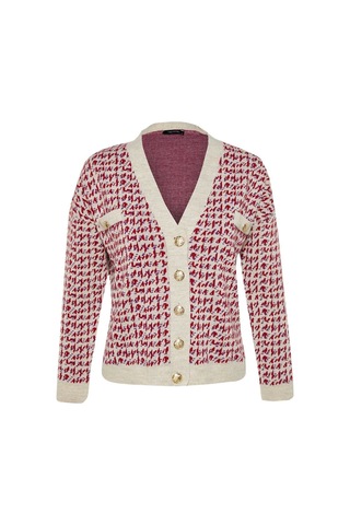 Frm Kadın Moda Şık Regular V Yaka Oversize Geniş Kalıp Triko Hırka Bej