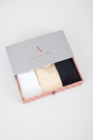 Eve Ten Siyah Beyaz 3'lü Dikişsiz İz Belli Etmeyen Dantelli Brazilian Külot Set Ten