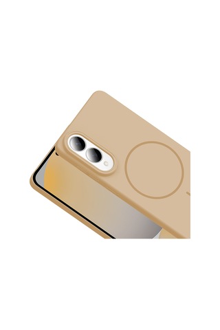 Galaxy Uyumlu S25 Edge Kılıf M-safe Şarj Özellikli Ruby Sert Kılıf Desert Titanyum