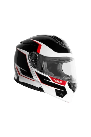 Torc T-28 Vertex Çene Açılır Motosiklet Kaskı Siyah Beyaz Kırmızı Siyah / Beyaz / Kırmızı