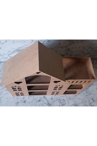 Hobi Adn Oyuncak Ev 3 Katlı Windows Penceri Model Ahşap Mdf Ham El Yapım
