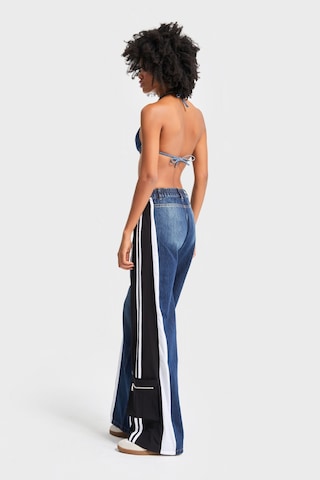 Itsbasic Kadın Kot Rengi Parçalı Kumaş Bol Kesim Özel Tasarım Denim Jean Mavi