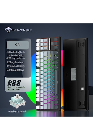 K88 Mekanik Oyun Klavyesi- 3 Modlu Hot Swap Rgb 4000 Mah Batarya