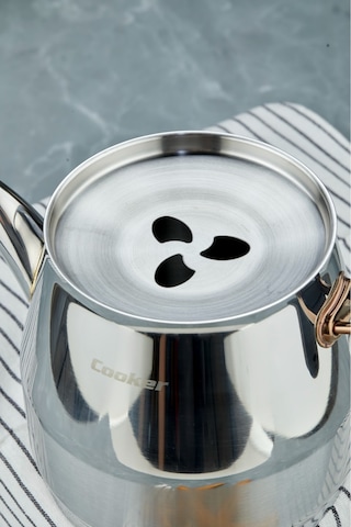 Everest 18/10 Paslanmaz Çelik Aile Boy Çaydanlık 1,40 L Demlik 2,75 L Alt Hazne Siyah