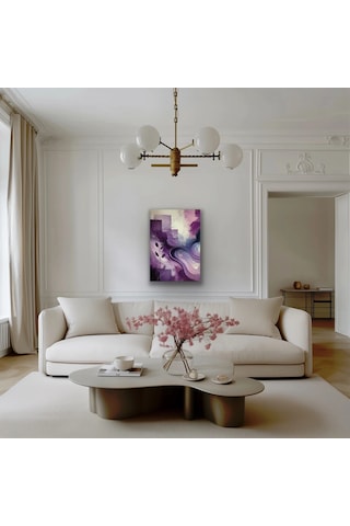 Mor Soyut Kanvas Tablo 70x100cm