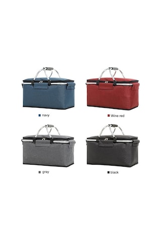 Tongxida 30l Siyah Isı Saklama Çanta - Dış Mekan Piknik, Kamp, Alışveriş İçin Su Geçirmez, Taşınabilir Depolama Sepeti, Çok Re Çok Renkli