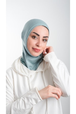 Hürrem Bone Çağla Yeşili Pratik Hazır Geçmeli Tesettür Bone Sandy Kumaş Spor