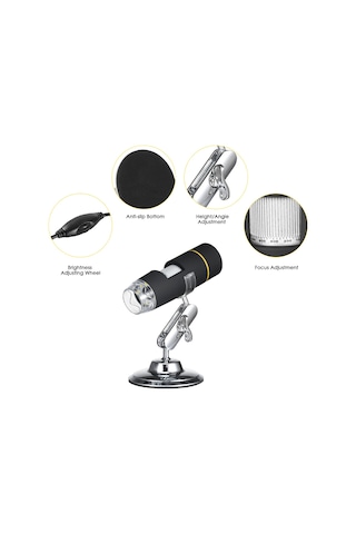 Tenfowee Usb Dijital Mikroskop 1000x Zoom - Yüksek Çözünürlüklü Elektronik Mikroskop Metal Ayaklı - Endüstriyel Ve Cilt İncelemesi İçin Çok Renkli