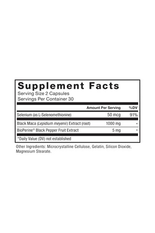 Force Factor Black Maca Root Vitality For Men 1000mg, 60 Capsules