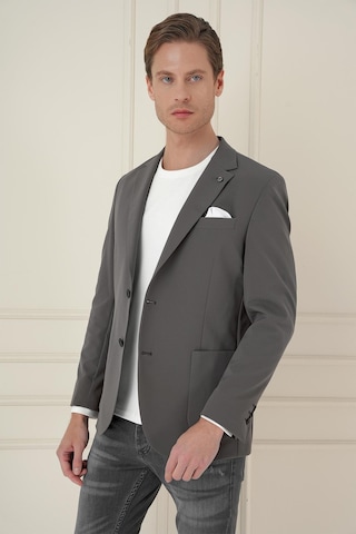 Efor Slim Fit Torba Cep Esnek Spandex Karışımlı Düz Koyu Haki Blazer Ceket C 696 Haki