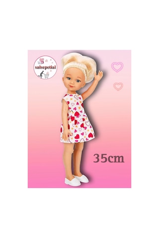 Büyük Boy Et Bebek 35cm Mina Kalpli Elbiseli Bebek Gerçekçi Mina Model Bebek 35cm