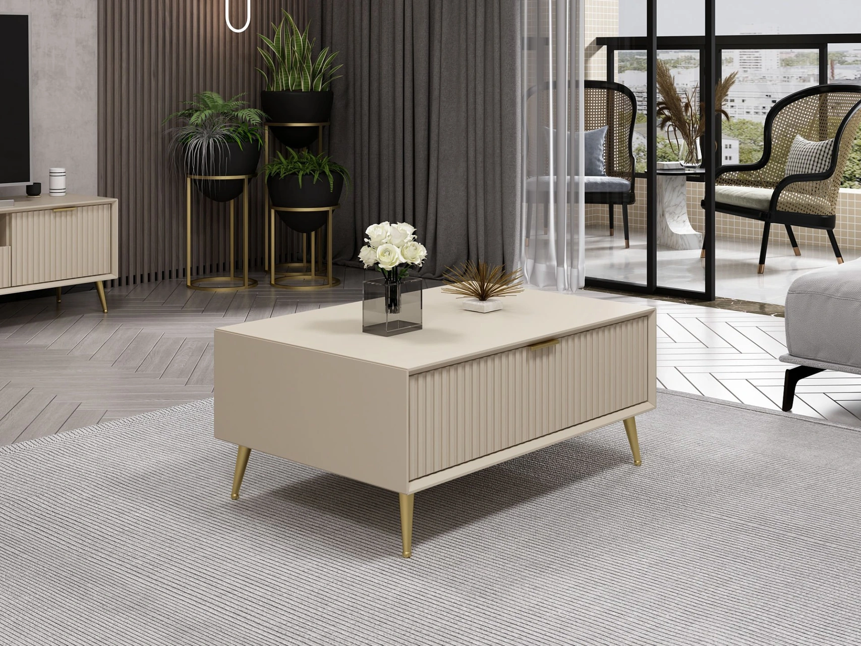 Kale Luxe Orta Sehpa - Kumtaşı Bej