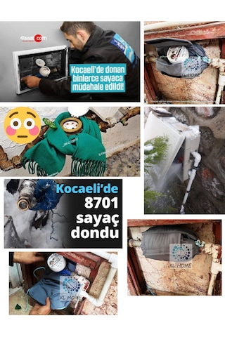 Ev Su Saati Sayaca Kar Kış - Don (Donmaya) Karşı Koruma Isı Ceket