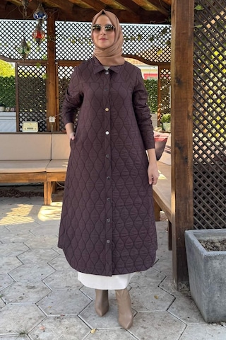 Rabia Şamlı Elmas Kapitone Kap Kahve Çok Renkli