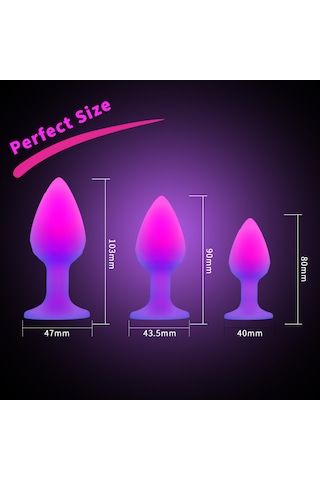 X-sense Parlak Pembe Jel Dokulu 3 Farklı Ölçüde Anal Plug Set