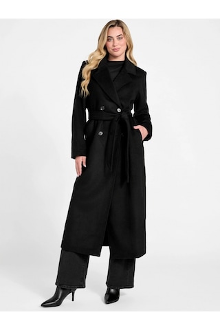 Guess Lorenza Kadın Siyah Yün Karışımlı Kaban W5bl21wgvr2-jblk Siyah