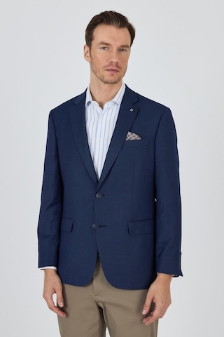 İmza Lacivert Mono Yaka Armürlü Tam Astar Esnek 4 Drop Comfort Fit Classic Ceket 1002250152 Lacivert