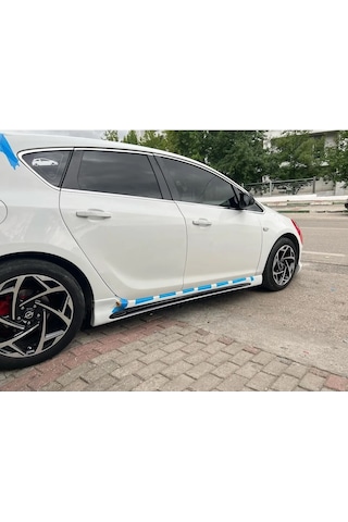Opel Astra J Sedan Kanallı Yan Marşpiyel Seti Plastik 2 Adet Mat Siyah 2009-2015 Karlık+ek+bodykit