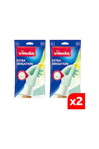 Vileda Extra Sensation Temizlik Eldiveni No 6,5-7 Küçük Boy 2'li